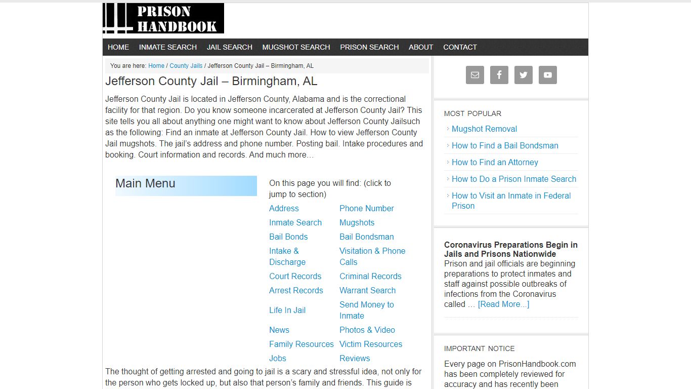 Jefferson County Jail – Birmingham, AL - Prison Handbook