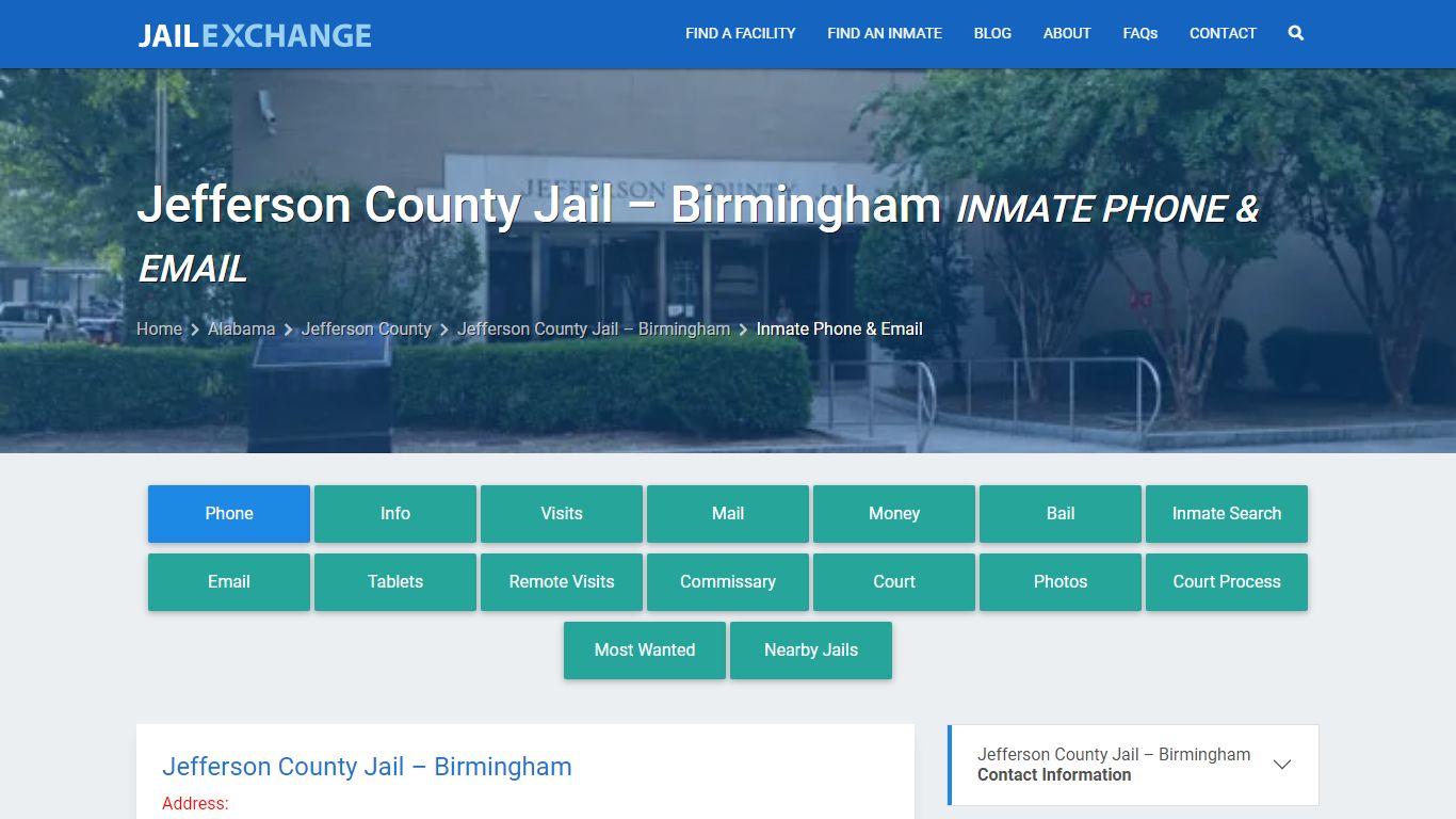 Inmate Phone - Jefferson County Jail – Birmingham, AL