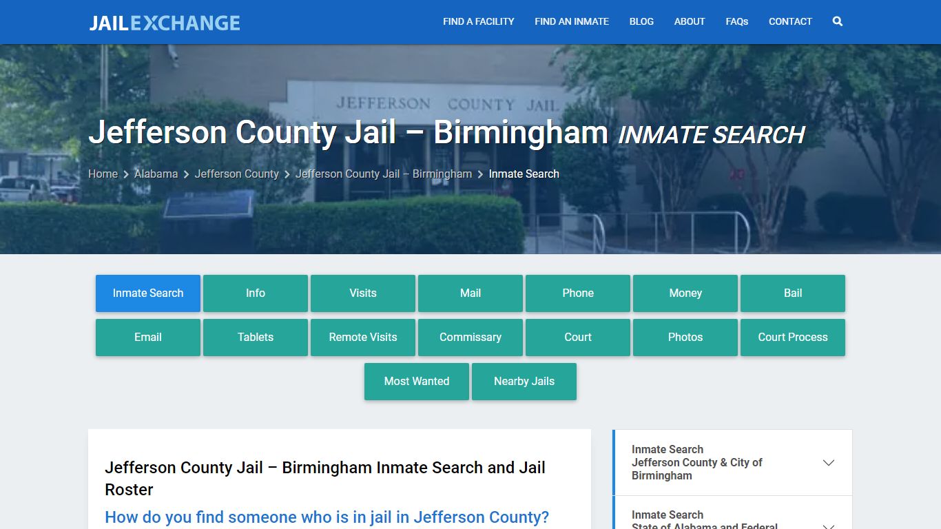 Jefferson County Jail – Birmingham Inmate Search - Jail Exchange